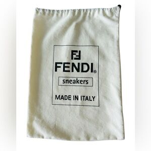 Fendi Sneaker Dust Bag 14.5x10.5 Authentic White Drawstring Logo Made in Italy